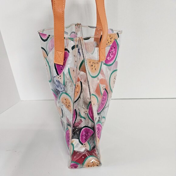 Gymboree Plastic Mini Tote Fruit Watermelon Print Clear Kidcore Twee School - Picture 2 of 9